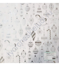 Прозрачный ацетатный лист с серебряным фольгированием Ёлочные игрушки, 30.5х30.5 см, 150 гр/м 
