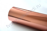 Термотрансферная пленка металлик стрейч, цвет зеркальный розовый, 25х25 см (+/- 1 см)