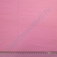 Ткань для рукоделия 100% хлопок, плотность 120г/м2, размер 50х110 см , коллекция Горох, цвет ярко-розовый