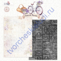 Бумага для скрапбукинга двусторонняя из коллекции Arоme de Provence, А4, плотность 190 гр/м2, лист DB0022-04