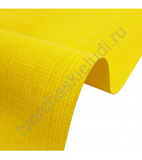 Кожзам переплетный с тиснением под холст на полиуретановой основе плотность 230 гр/м2, 50х70 см, цвет F332-желтый