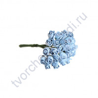 Бутоны роз полураскрытые 10 мм, 5 шт, цвет нежный голубой