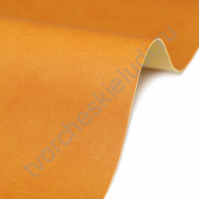 Кожзам переплетный на полиуретановой основе плотность 230 гр/м2, 50х35 см, цвет A858-апельсиновый