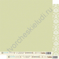 Лист бумаги для скрапбукинга Весенний Зеленый , коллекция Шебби Шик Базовая, 30 на 30 плотность 190 гр
