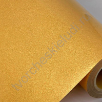 Термотрансферная пленка с блестками внутри, цвет золото, 25х25 см (+/- 2 см)