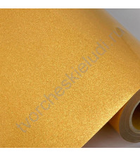 Термотрансферная пленка с блестками внутри, цвет золото, 25х25 см (+/- 2 см)