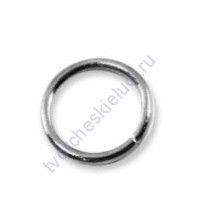 Металлическое соединительное кольцо, 10 шт., 5 мм, цвет серебро