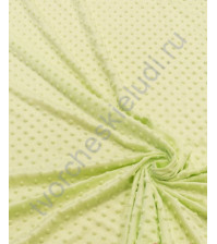 Ткань плюш Минки горошины, размер 50х50 см, 100% полиэстер, цвет нежно-салатовый