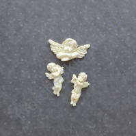 Набор фигурок из пластика Три ангела, цвет молочный