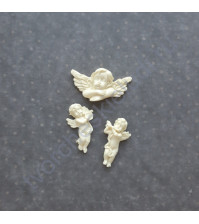 Набор фигурок из пластика Три ангела, цвет молочный