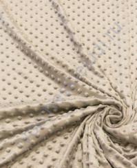 Ткань плюш Минки горошины, размер 50х50 см, 100% полиэстер, цвет светло-серый
