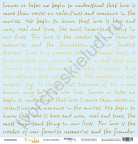 Бумага для скрапбукинга односторонняя с золотым тиснением 30.5х30.5 см, 190 гр/м, коллекция Every Day Gold, лист Golden Script Blue
