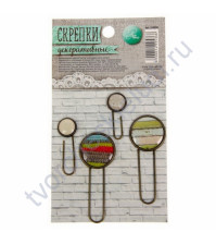 Набор декоративных скрепок для скрапбукинга Naturals, 4 шт