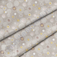 Ткань для рукоделия Снежинки, 100% хлопок, плотность 150 гр/м2, размер отреза 50х40 см