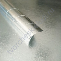 Кожзам переплетный глянцевый Полузеркальный, плотность 255 гр/м2, 70х50 см, цвет серебро