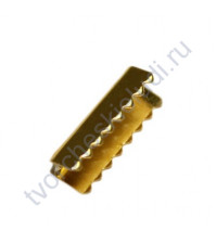 Зажим-наконечник для резинок 2х11 мм, цвет золото