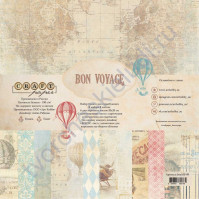 Набор бумаги Bon Voyage, 20х20 см, 190 гр/м, 6 двусторонних листов + 2 односторонних листа