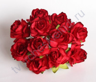 Кудрявые розы 2 см, 5 шт, цвет красный