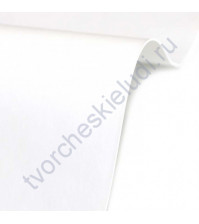 Кожзам матовый переплетный тонкий на полиуретановой основе плотность 230 гр/м2, 35х50 см, цвет Bianco белый