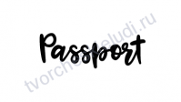 Декор из термотрансферной пленки, надпись Passport-1, 6.9х2.2 см, цвет в ассортименте