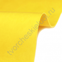 Кожзам переплетный на полиуретановой основе плотность 230 гр/м2, 50х70 см, цвет E282 - солнечный желтый