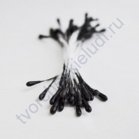 Тычинки матовые двусторонние 60х1.5 мм, 50 шт, цвет черный