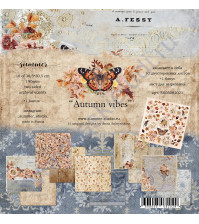Набор двусторонней бумаги Autumn vibes, 10 двусторонних листов+бонус лист для вырезания, 30.5х30.5 см