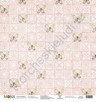 Бумага для скрапбукинга односторонняя Цветочное бохо, 30.5х30.5 см, 190 гр/м, лист Розовая стена