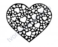 Декор из термотрансферной пленки Сердечки в сердце, 8.6х10 см, цвет в ассортименте