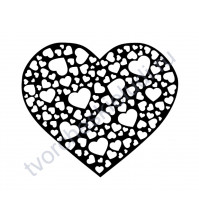 Декор из термотрансферной пленки Сердечки в сердце, 8.6х10 см, цвет в ассортименте