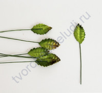 Листья розы зеленые мини 2 см, 10 шт