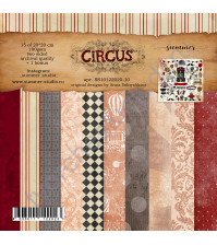 Набор двусторонней бумаги Circus, 20х20 см, 190 гр/м, 15 двусторонних листов (цена указана за 1/3 часть набора, 5 листов)