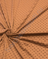 Ткань плюш Минки горошины, размер 50х50 см, 100% полиэстер, цвет молочный шоколад
