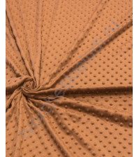 Ткань плюш Минки горошины, размер 50х50 см, 100% полиэстер, цвет молочный шоколад