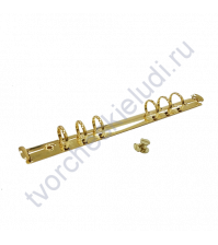Кольцевой механизм на 6 колец c 2-мя винтами, 20 мм, формат А5, цвет золото