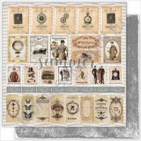 Бумага для скрапбукинга двусторонняя 30.5х30.5 см, 190 гр/м, коллекция Mens world, лист Cards