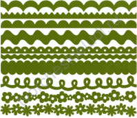 Набор бумажных ленточек Just the Edge-4 Dotted Swiss, 10 видов по 2 штуки, цвет зеленый