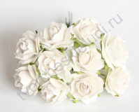 Кудрявые розы 2 см, 5 шт, цвет белый