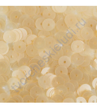 Пайетки плоские круглые с матовым эффектом 6 мм, 10 гр, цвет светло-серый