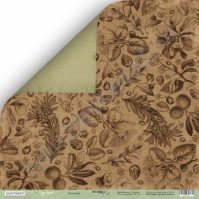 Бумага для скрапбукинга двусторонняя 30.5х30.5 см, 200 гр/м, коллекция Cozy Forest, лист Ботаника