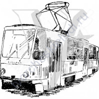 ФП печать (штамп) Трамвай, 6х6.2 см